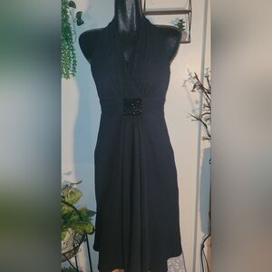 Evan-Picone Black Halter Neckline Dress Size 6